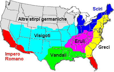 Le stirpi germaniche stanziatesi nei territori dei Nostri Stati Uniti