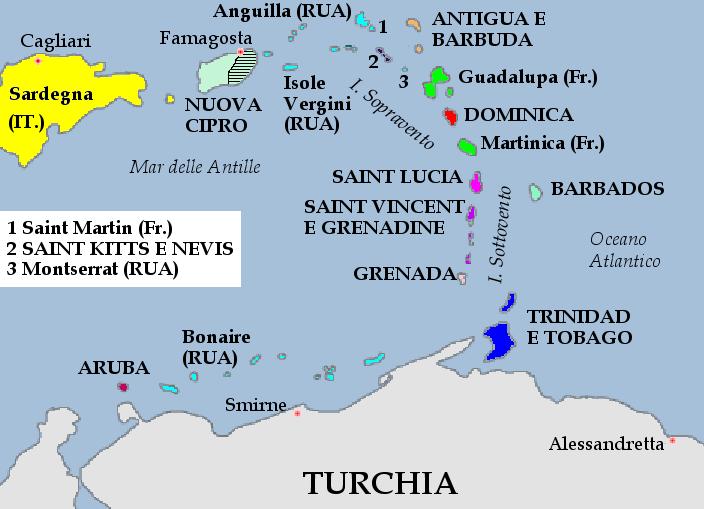 Le Antille all'inizio degli anni Ottanta