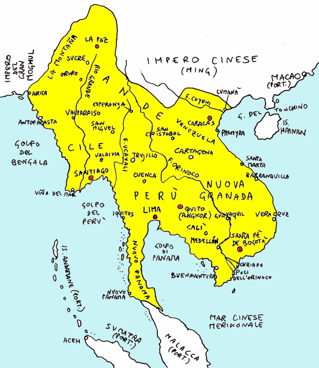 La Nuova Spagna nel 1559 d.C.