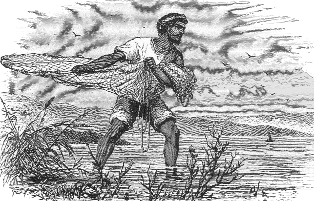 "Il pescatore getta le reti", da una stampa popolare