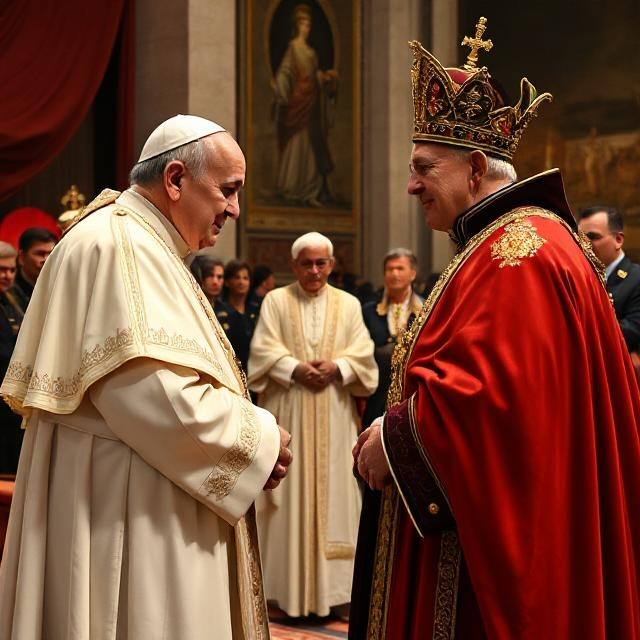 Papa Francesco incontra in Vaticano Sua Altezza l'Imperatore del Sacro Romano Impero, Re dell'Unione di Kalmar e Zar di Tutte le Russie Carlo II di Asburgo-Romanov!