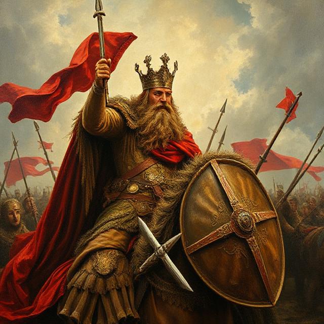 Il Re di Britannia Rhodri II il Grande (creata con deepai.org)
