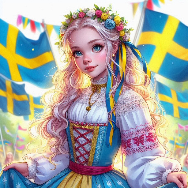 Personificazione della Svezia, immagine creata con BING