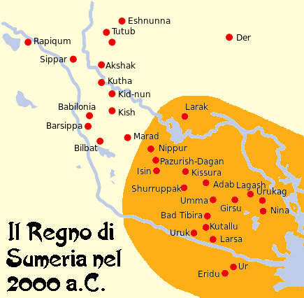 Il Regno di Sumeria nel 2000 a.C.