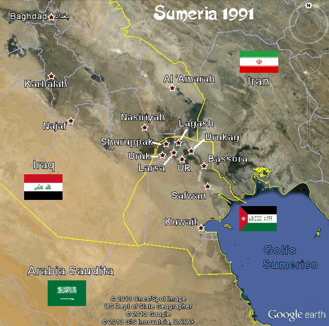 L'odierna Sumeria vista da Google Earth